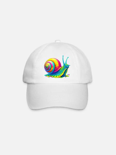 Schnecke - Baseballkappe - Weiß/Weiß
