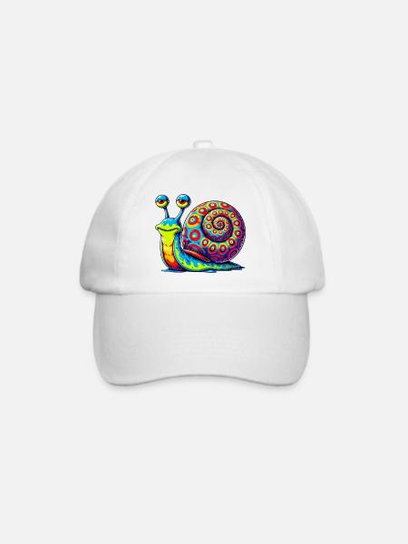 Schnecke - Baseballkappe - Weiß/Weiß