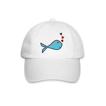 FISCH. GEDÄCHTNIS. SARDINE. APRILSCHERZ. MEER - Baseballkappe - Weiß/Weiß - Vorne