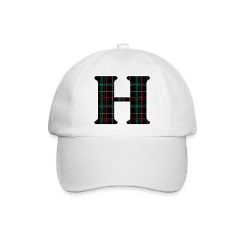 Monogramm h schottischer Tartan - Baseballkappe - Weiß/Weiß - Vorne