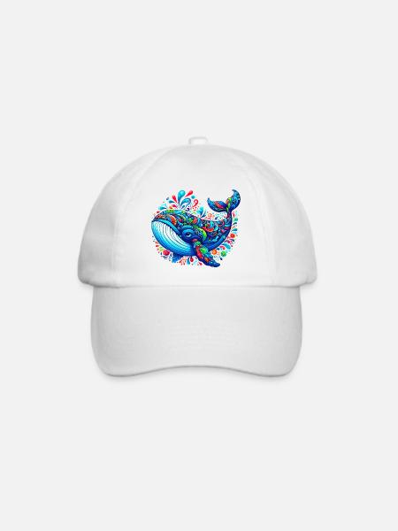 Wal - Baseballkappe - Weiß/Weiß