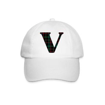 Monogramm gegen schottischen Tartan - Baseballkappe - Weiß/Weiß - Vorne