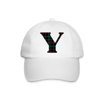Monogram y Schottischer Tartan - Baseballkappe - Weiß/Weiß - Vorne