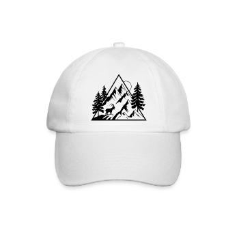 Alpen Berge Steinbock - Baseballkappe - Weiß/Weiß - Vorne