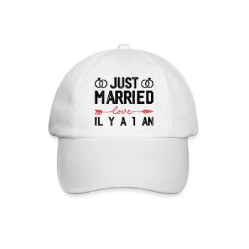 Baumwolle 1 Jahr Geschenk zum Hochzeitstag - Baseballkappe - Weiß/Weiß - Vorne