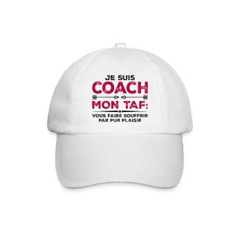 Ich bin Trainer, Humor Geschenk Sporttrainer - Baseballkappe - Weiß/Weiß - Vorne