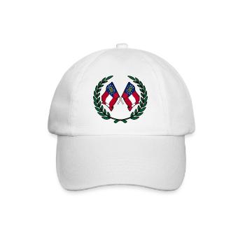 Fahnen USA Georgien im Lorbeerkranz - Baseballkappe - Weiß/Weiß - Vorne