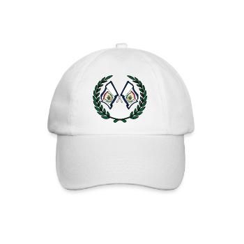 Flaggen USA West Virginia im Lorbeerkranz - Baseballkappe - Weiß/Weiß - Vorne