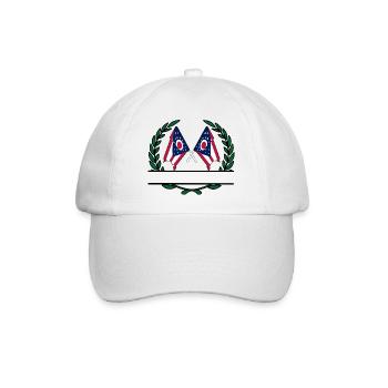Flaggen USA Ohio Lorbeerkranz Banner - Baseballkappe - Weiß/Weiß - Vorne