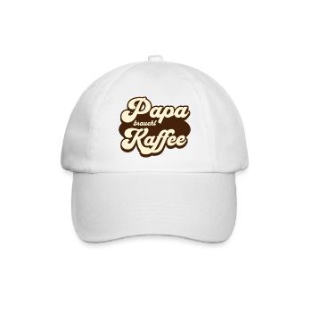 Cooles Papa braucht Kaffee Vati Kaffeejunkie - Baseballkappe - Weiß/Weiß - Vorne