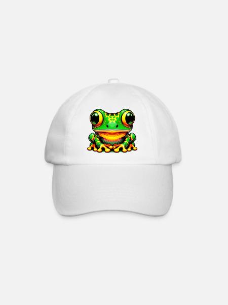 Frosch - Baseballkappe - Weiß/Weiß