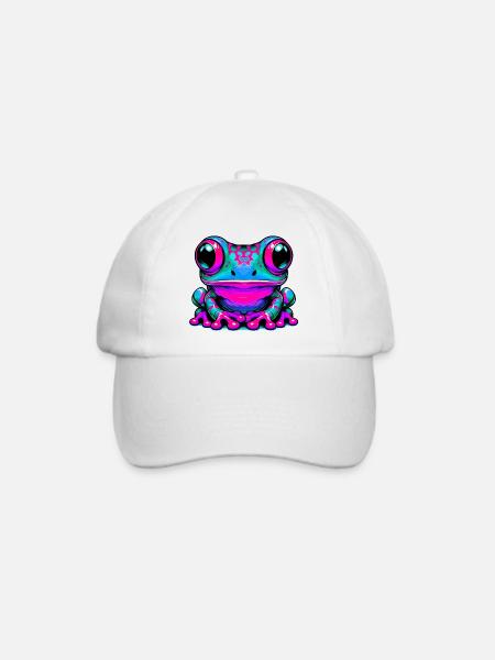 Frosch - Baseballkappe - Weiß/Weiß