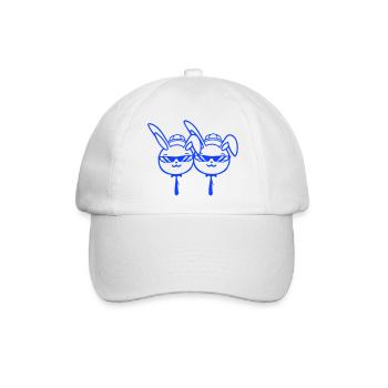 2 Sonnenbrille Hasen Freunde Team Crew Paar Zwei - Baseballkappe - Weiß/Weiß - Vorne