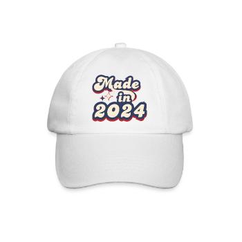 Hergestellt im Jahr 2024 Retro - Baseballkappe - Weiß/Weiß - Vorne