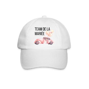 Brautteam - Hochzeitsauto - Baseballkappe - Weiß/Weiß - Vorne