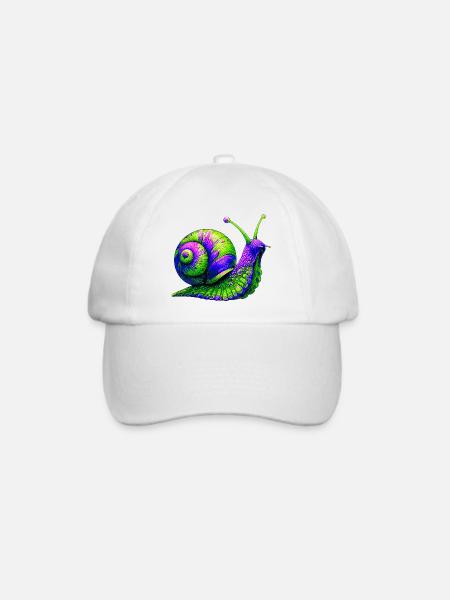 Schnecke - Baseballkappe - Weiß/Weiß
