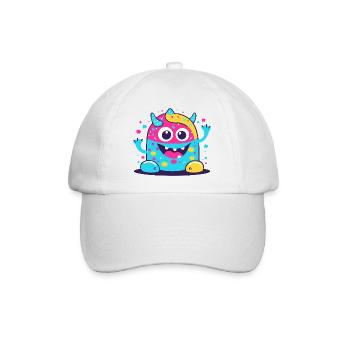 süsses und lustiges knuddel-kuschel monster kinder - Baseballkappe - Weiß/Weiß - Vorne
