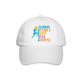 Klettern - es ist kein Hobby. Es ist ein Lebensstil - Baseballkappe - Weiß/Weiß - Vorne