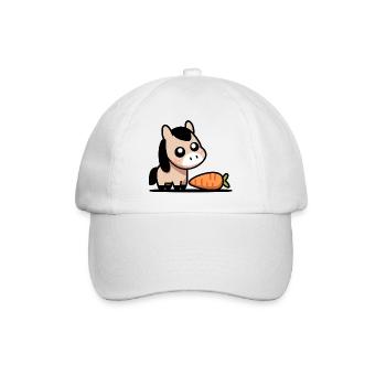 Pferdchen mit Karotte - Baseballkappe - Weiß/Weiß - Vorne