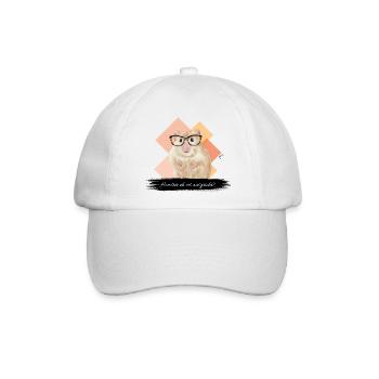 JvG Hamster "Homster eh ois ausgricht" - Baseballkappe - Weiß/Weiß - Vorne