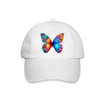 Bunter Schmetterling, von der Natur inspirierte Sommerstimmungen - Baseballkappe - Weiß/Weiß - Vorne