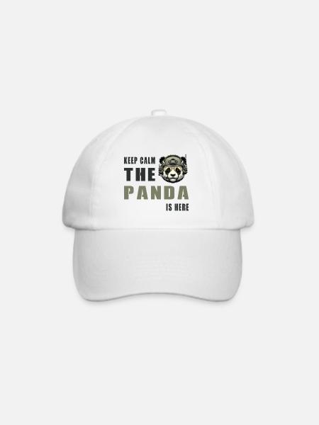 Taktischer Panda – Keep Calm - Baseballkappe - Weiß/Weiß
