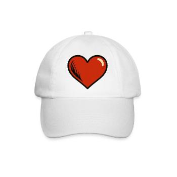 Power Heart – Comic Love in Bold - Baseballkappe - Weiß/Weiß - Vorne