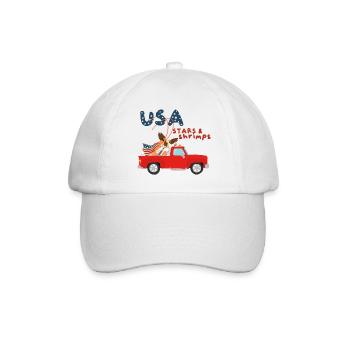 Amerikanische Garnelen, Stars and Stripes - Baseballkappe - Weiß/Weiß - Vorne
