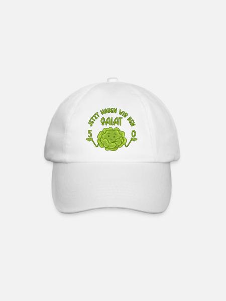 50. Geburtstag - 50 Jetzt haben wir den Salat - Baseballkappe - Weiß/Weiß
