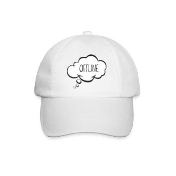 Auszeit Statement Design Denkblase - OFFLINE - Baseballkappe - Weiß/Weiß - Vorne