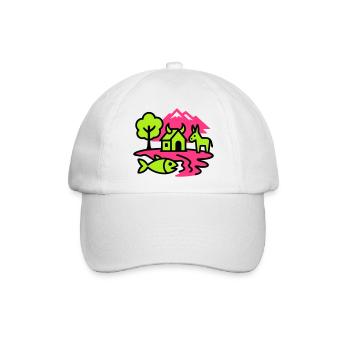 Naive Pop-Art Landschaft - Baseballkappe - Weiß/Weiß - Vorne