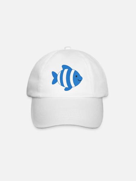 Fisch gestreift - Baseballkappe - Weiß/Weiß
