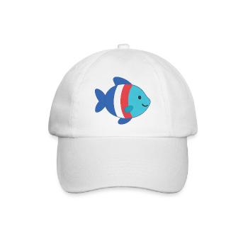 Fisch gestreift - Baseballkappe - Weiß/Weiß - Vorne