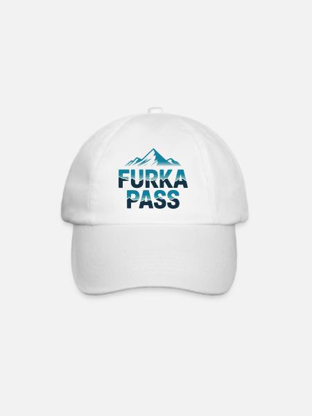 Furkapass Moderne alpine Radsportkunst - Baseballkappe - Weiß/Weiß
