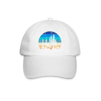Sunset Forest Silhouette Print - Baseballkappe - Weiß/Weiß - Vorne