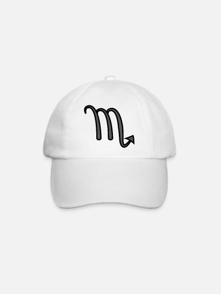 Skorpion Sternzeichen Symbol Schwarz & Grau - Baseballkappe - Weiß/Weiß