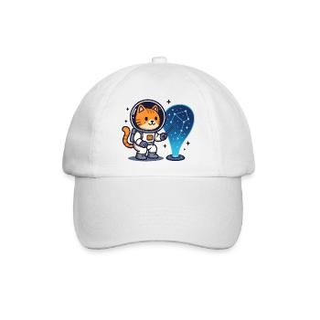 Space Cat Constellation – Kawaii - Baseballkappe - Weiß/Weiß - Vorne