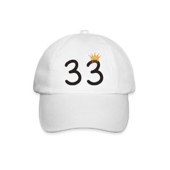 33 - Baseballkappe - Weiß/Weiß - Vorne