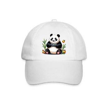 Chill Panda mit Gaming Controller - Baseballkappe - Weiß/Weiß - Vorne