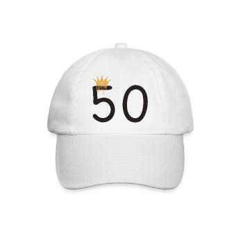 50 - Baseballkappe - Weiß/Weiß - Vorne