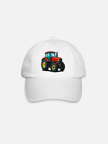 Landwirtschaftlicher Traktor mit Farbgestaltung - Baseballkappe - Weiß/Weiß