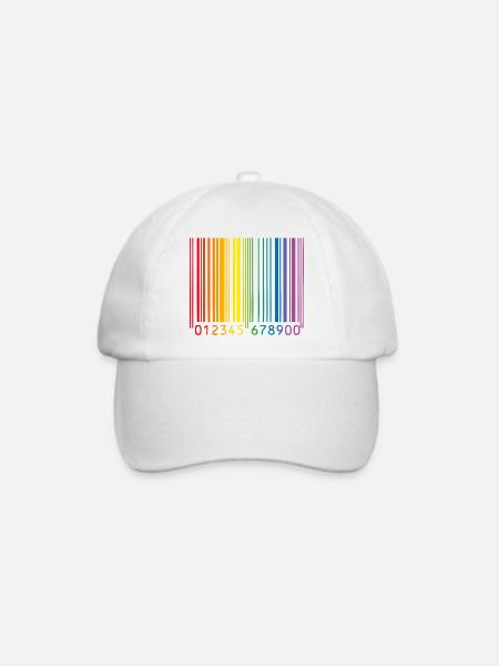 Schwuler Barcode - Baseballkappe - Weiß/Weiß