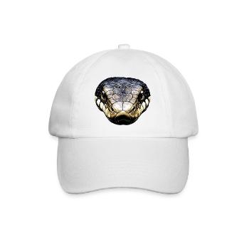 Schlange Python Kobra Klapperschlange Schlangen - Baseballkappe - Weiß/Weiß - Vorne