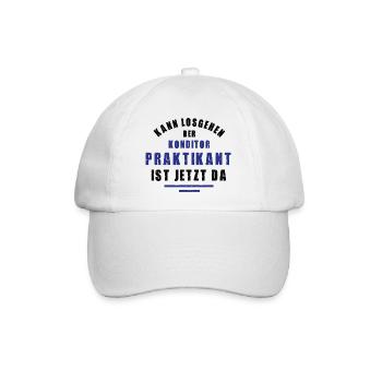 Praktikant Konditor Praktikum Konditorei Danke - Baseballkappe - Weiß/Weiß - Vorne