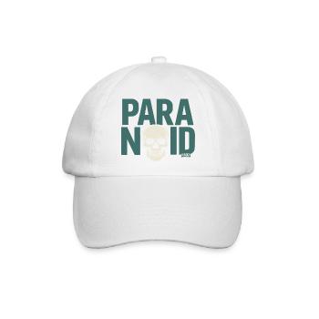 Paranoid Totenkopf  - Baseballkappe - Weiß/Weiß - Vorne