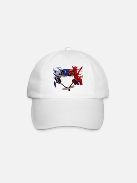 Eishockey Duell Blau Rot - Baseballkappe - Weiß/Weiß