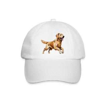 Golden Retriever - Cooles Low Poly Logo - Baseballkappe - Weiß/Weiß - Vorne