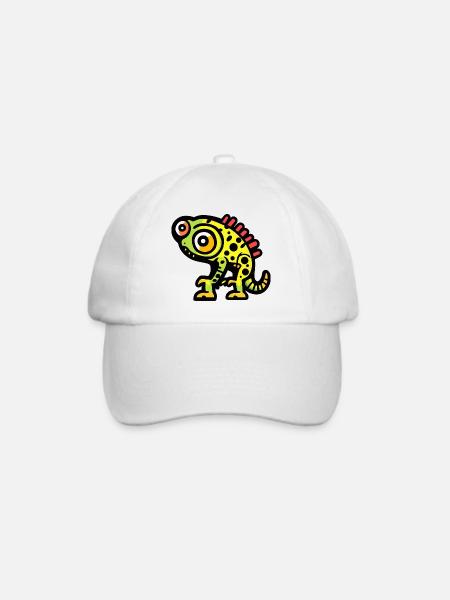 Chameleon Halloween Comic Lustig - Baseballkappe - Weiß/Weiß