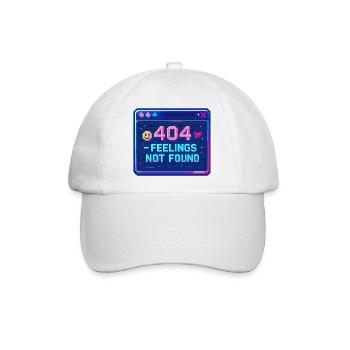 Y2K Retro – 404 Feelings Not Found - Baseballkappe - Weiß/Weiß - Vorne