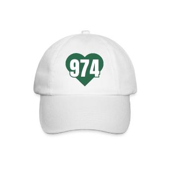 Herz 974 Code Grün - Baseballkappe - Weiß/Weiß - Vorne